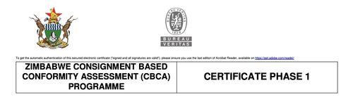 trường hợp công ty mới nhất về Xuất khẩu thành công lon bạch kim sang Zimbabwe với Chứng chỉ CBCA