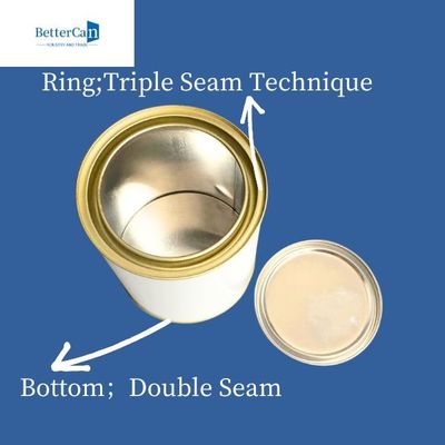 Kim loại tròn tự động có thể tùy chỉnh trống thùng thiếc kim loại 1L để lưu trữ bao bì