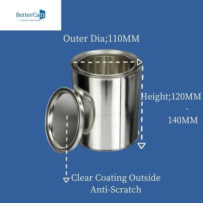 Kim loại tròn tự động có thể tùy chỉnh trống thùng thiếc kim loại 1L để lưu trữ bao bì