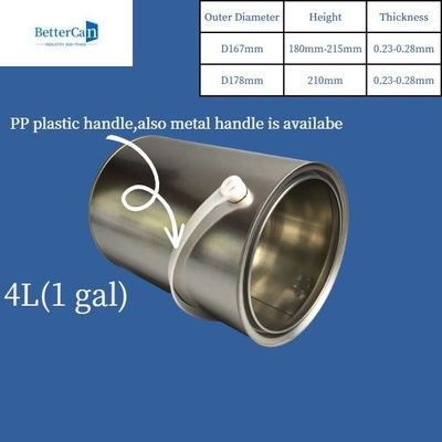 3 Lít / 5 Lít Sơn Hộp thiếc Hộp kim loại tròn để lưu trữ lớp phủ hóa chất