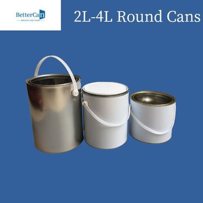 3 Lít / 5 Lít Sơn Hộp thiếc Hộp kim loại tròn để lưu trữ lớp phủ hóa chất