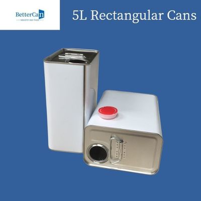 Hộp kim loại hình vuông 5L, lon sơn rỗng cho chất làm cứng lớp phủ mỏng hơn