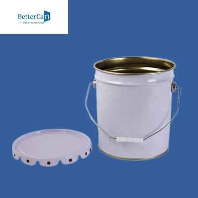 Thùng thép 5 gallon màu trắng, tái chế hộp sơn cũ để đóng gói lớp phủ hàng hải