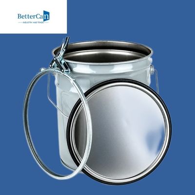 Hộp sơn ngoại thất bằng kim loại, thùng thép rỗng 5 gallon có nắp