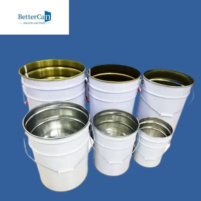 Thùng kim loại 20L màu trắng, thùng kim loại 5 gallon có nắp khóa