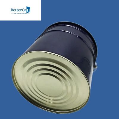 Thùng sơn kim loại 5 gallon màu xanh lam, thùng kim loại tròn có tay cầm