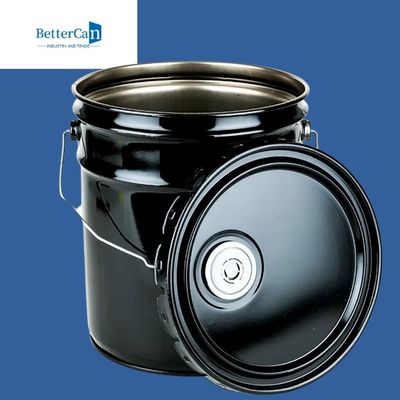 Thùng sơn kim loại 0,32mm-0,43mm Thùng đen 20l có nắp