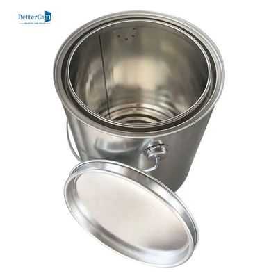 2 lon sơn kim loại rỗng có nắp đậy, thùng sơn thiếc cỡ Quart