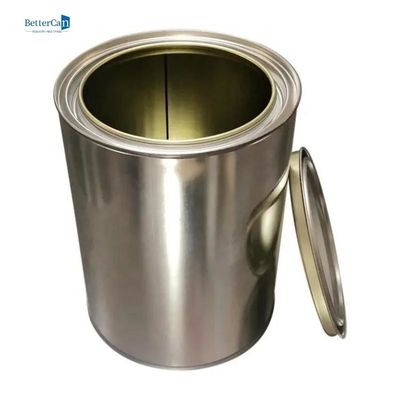 Hộp sơn công nghiệp tròn 3.7L Hộp thiếc tùy chỉnh có thể kim loại có nắp đòn bẩy