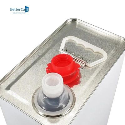 Lon thiếc hình vuông rỗng Sơn lót hình chữ nhật 2L có thể bằng vật liệu thiếc có nắp đậy