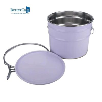 Sơn trang trí màu trắng có thể thùng kim loại 5 gallon có nắp ISO9001 được phê duyệt