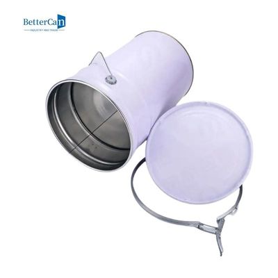 Sơn trang trí màu trắng có thể thùng kim loại 5 gallon có nắp ISO9001 được phê duyệt