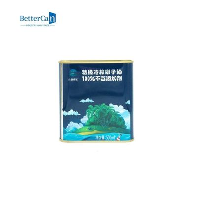 Dầu ô liu hình chữ nhật Tin Can Đóng gói 1 lít sơn rỗng có nắp