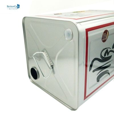 Dầu ô liu 10L Tin có thể cấp thực phẩm Dầu cọ có thể kéo bằng vòng nhựa