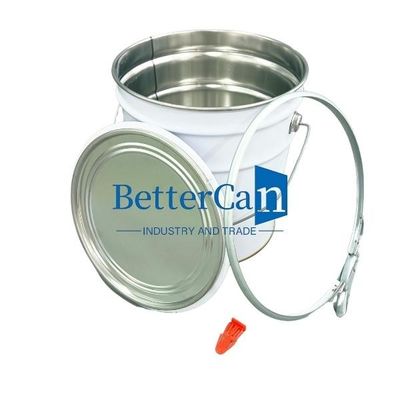 Thùng sơn 5L màu trắng Thùng thiếc kim loại 5 gallon có vòng khóa