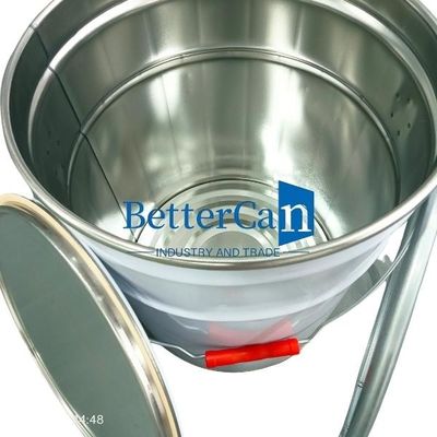Thùng sơn 5L màu trắng Thùng thiếc kim loại 5 gallon có vòng khóa