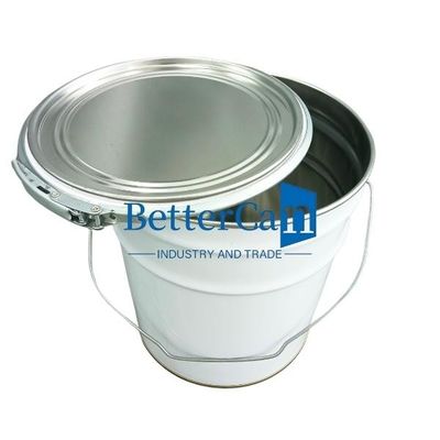 Thùng sơn 5L màu trắng Thùng thiếc kim loại 5 gallon có vòng khóa