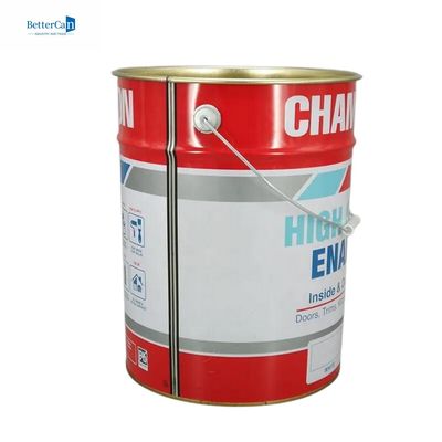 Chậu sơn kim loại màu trắng 20L 5 gallon Chậu thiếc kim loại với vòng khóa Găng cao su