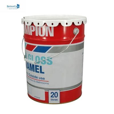 Chậu sơn kim loại màu trắng 20L 5 gallon Chậu thiếc kim loại với vòng khóa Găng cao su