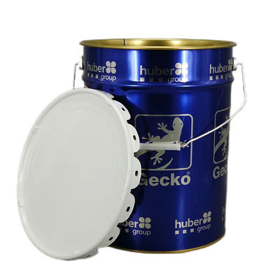 20L White Metal Paint Bucket 5 Gallon Tin Bucket With Lock Ring With Rubber Gasket (Đống sơn kim loại trắng 20L)