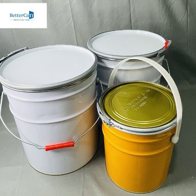 0.35mm White Coating Metal Bucket With Handle 5 Liter Lock Ring Bucket (Đống kim loại lớp phủ trắng với tay cầm 5 lít)