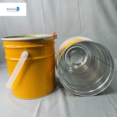 0.35mm White Coating Metal Bucket With Handle 5 Liter Lock Ring Bucket (Đống kim loại lớp phủ trắng với tay cầm 5 lít)