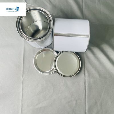 0.28mm Độ dày Màu trắng tròn hộp thiếc với nắp chặt gấp ba 1 lít vuông hộp thiếc trống