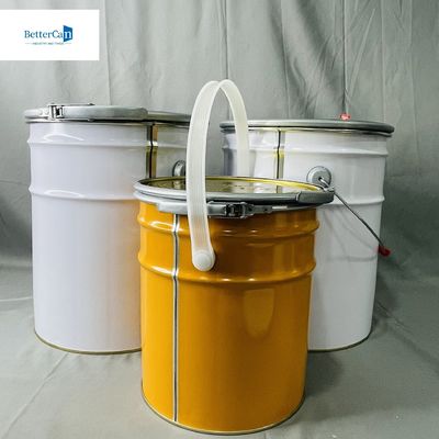 0.35mm White Coating Metal Bucket With Handle 5 Liter Lock Ring Bucket (Đống kim loại lớp phủ trắng với tay cầm 5 lít)