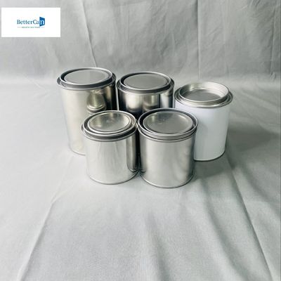 750ML Sơn xe trắng rỗng hộp lưu trữ thiếc tròn hình vuông mỏng
