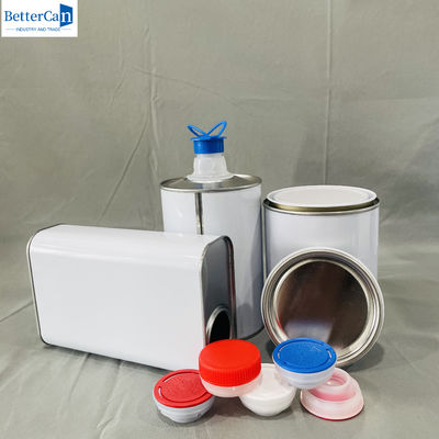 1 lít hộp thiếc hình chữ nhật rỗng với nắp nhựa 500ml hộp kim loại tròn