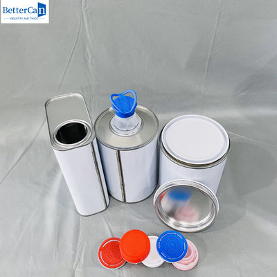 1 lít hộp thiếc hình chữ nhật rỗng với nắp nhựa 500ml hộp kim loại tròn