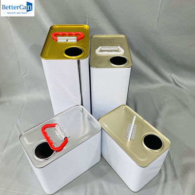 3.75 lít màu trắng phủ sơn Tin hộp 1 gallon vuông Tin
